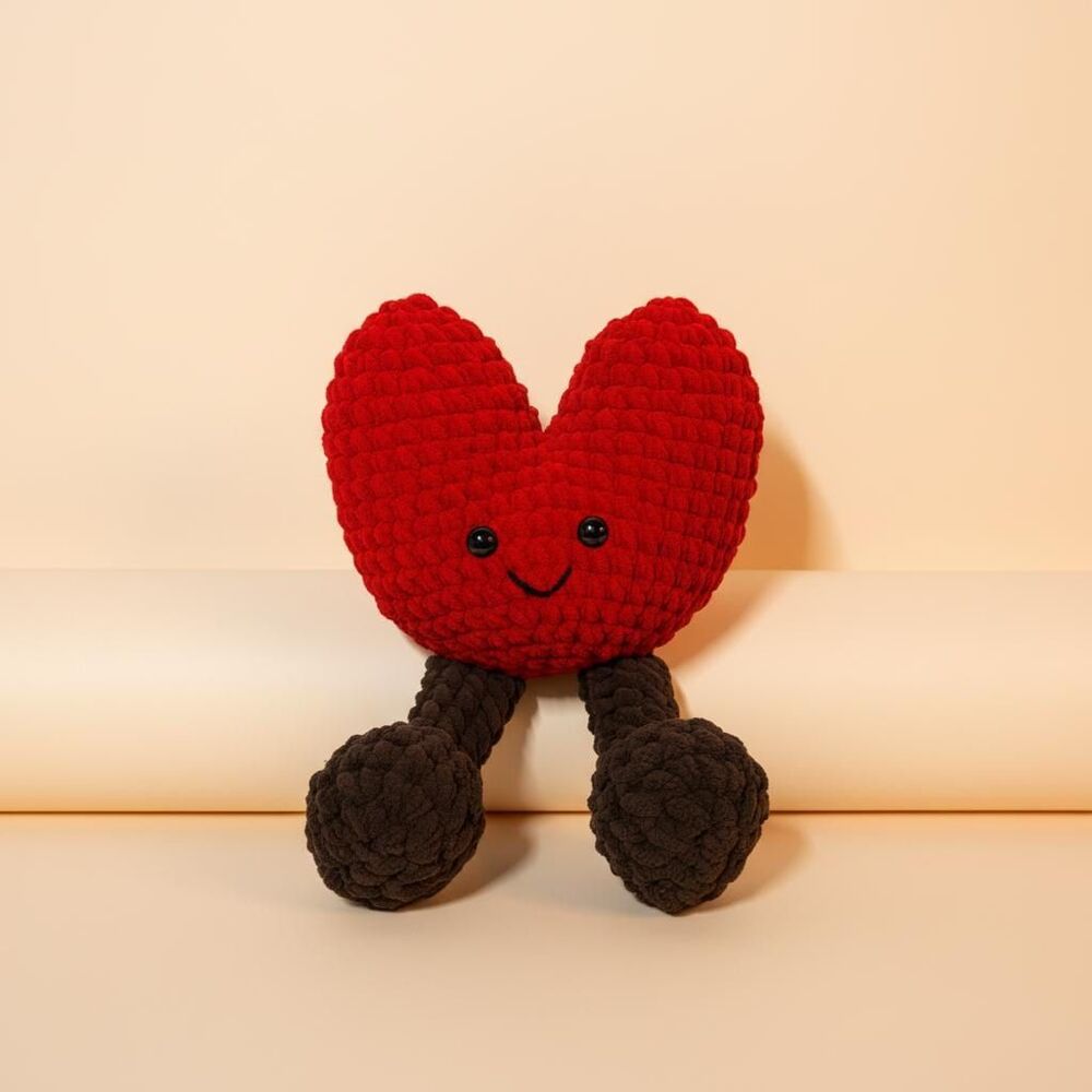 Crochet Heart Plush Jellycat Inspired, Red Amigurumi Heart Toy, Valentine Gift